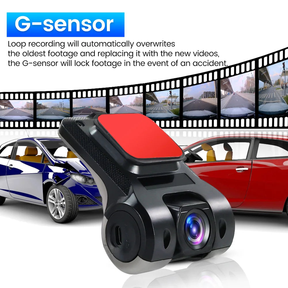 Dash cam wide front view